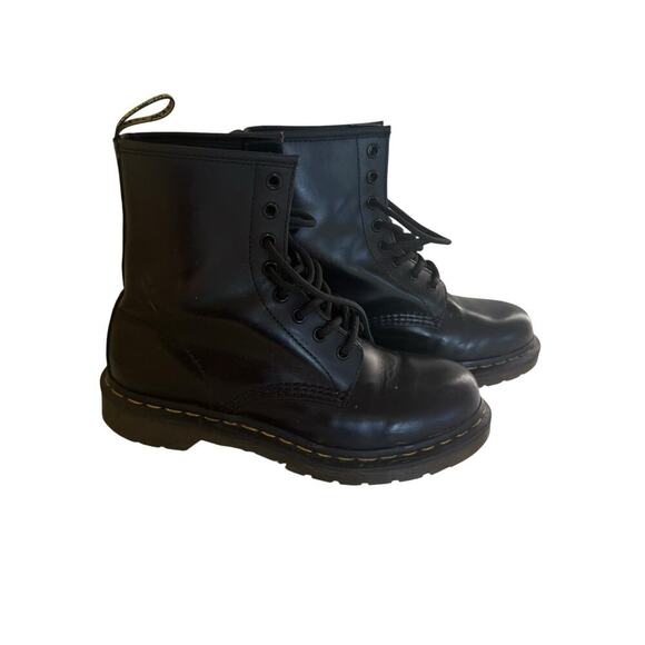Dr. Martens 1460 W Women’s Black Leather Combat Boots Size 7 US / 5 UK Lace-Up V - Picture 1 of 6
